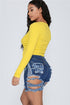 Women's Ripped Jeans Stretchy Frayed Raw Hem Denim Jeans Shorts Pants